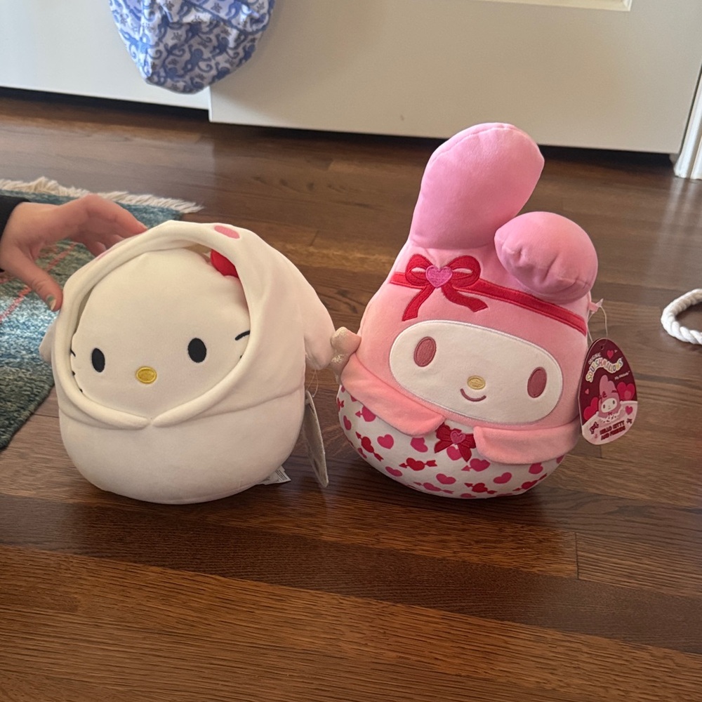 Squishmallows Pink and White Plush Duo